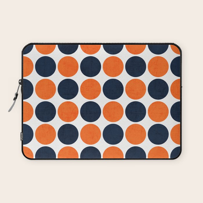 navy and orange dots Laptop Sleeve Gallery Image 1