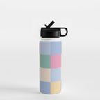 Bold Pastel Checks Pattern - Large XXXII Water Bottle Gallery Image 1