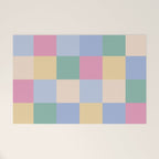 Bold Pastel Checks Pattern - Large XXXII Welcome Mat Gallery Image 1