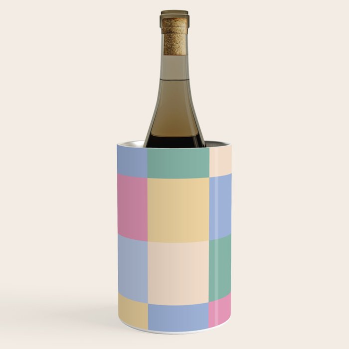 Bold Pastel Checks Pattern - Large XXXII Wine Chiller Gallery Image 3