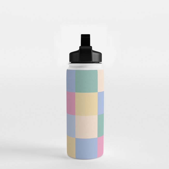 Bold Pastel Checks Pattern - Large XXXII Water Bottle Gallery Image 2