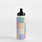 Bold Pastel Checks Pattern - Large XXXII Water Bottle Gallery Image 2