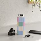 Bold Pastel Checks Pattern - Large XXXII Water Bottle Gallery Image 4