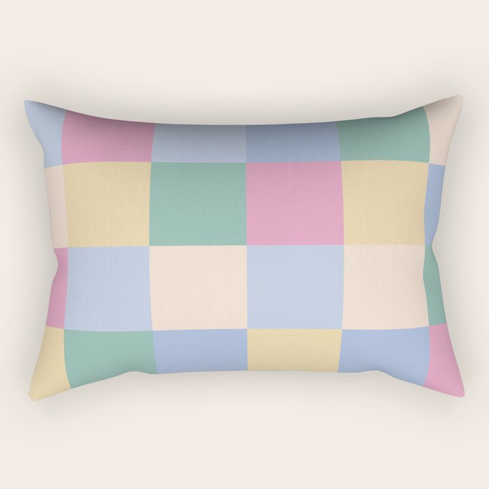 Bold Pastel Checks Pattern - Large XXXII Rectangular Pillow Gallery Image 2