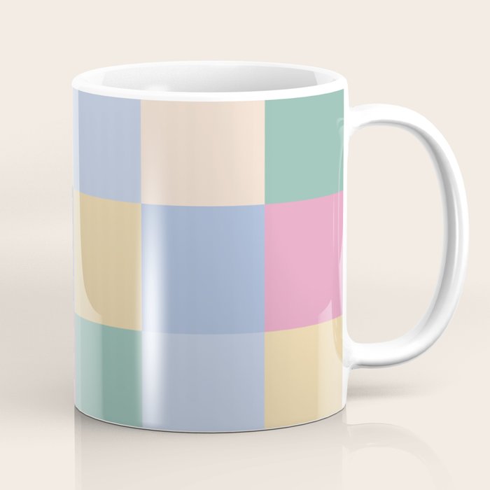 Bold Pastel Checks Pattern - Large XXXII Coffee Mug Gallery Image 1