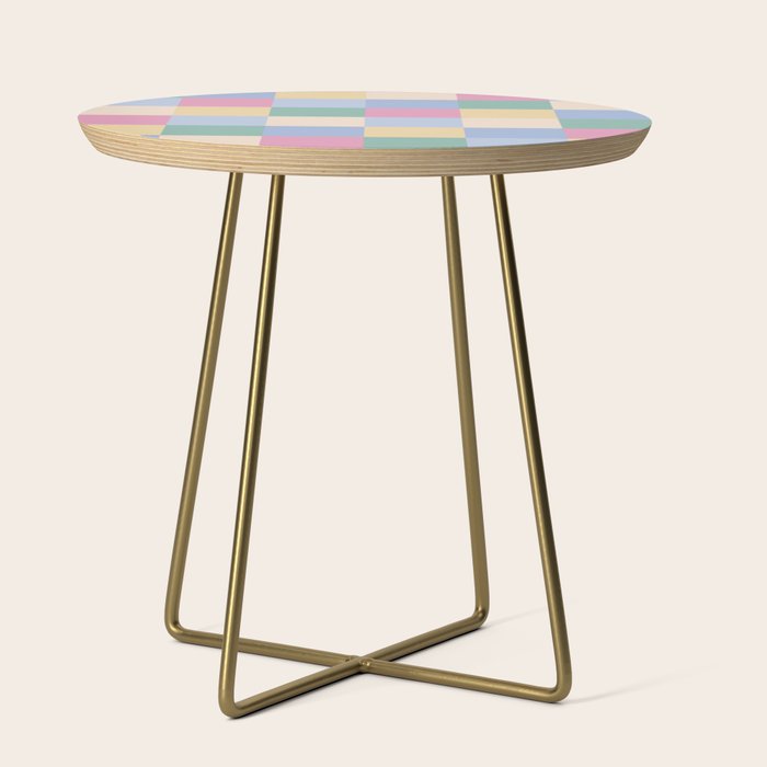 Bold Pastel Checks Pattern - Large XXXII Side Table Gallery Image 1