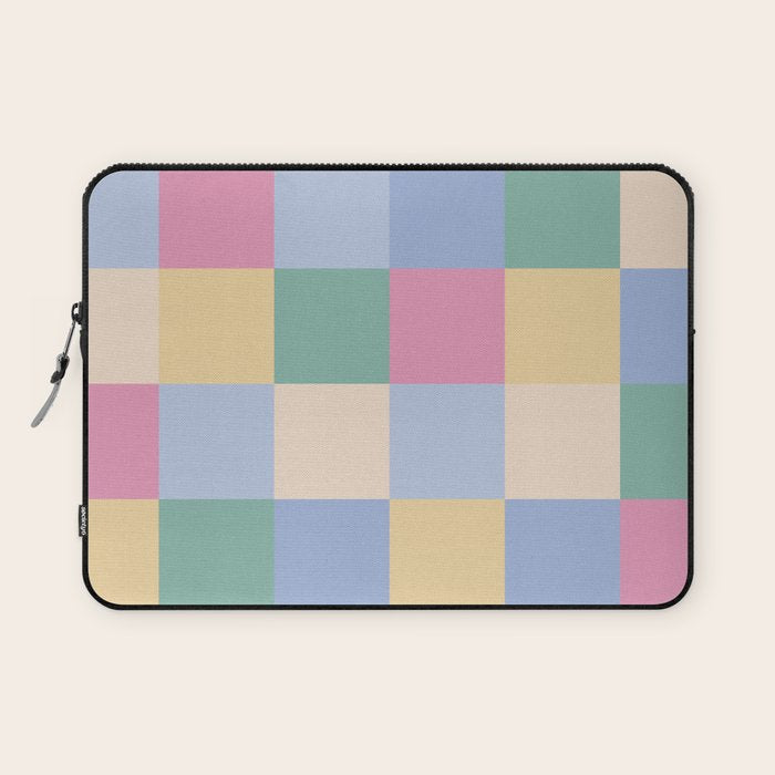 Bold Pastel Checks Pattern - Large XXXII Laptop Sleeve Gallery Image 1