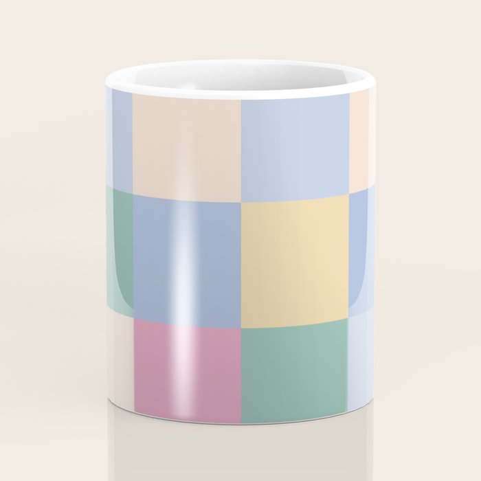 Bold Pastel Checks Pattern - Large XXXII Coffee Mug Gallery Image 4