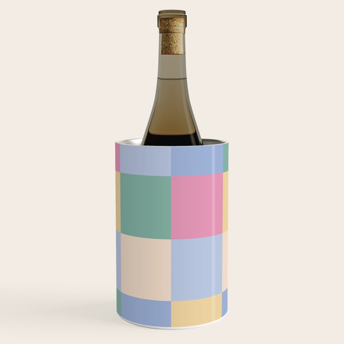 Bold Pastel Checks Pattern - Large XXXII Wine Chiller Gallery Image 1