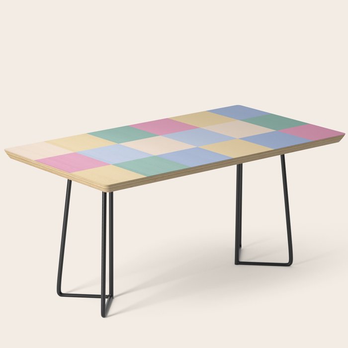 Bold Pastel Checks Pattern - Large XXXII Coffee Table Gallery Image 1