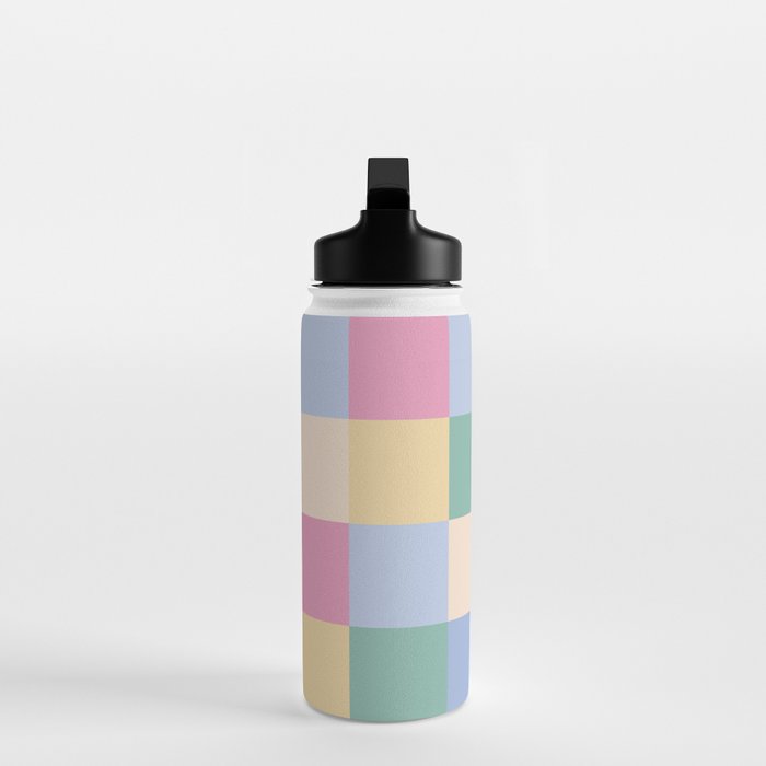 Bold Pastel Checks Pattern - Large XXXII Water Bottle Gallery Image 3
