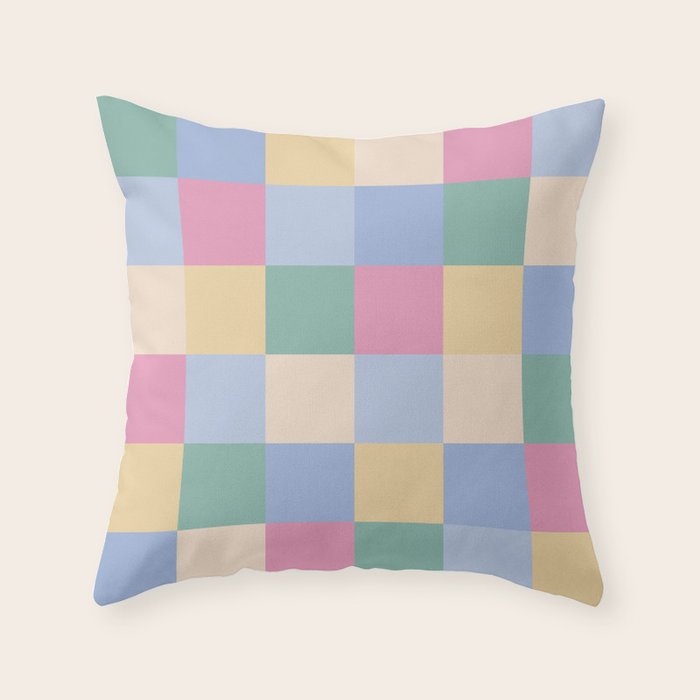 Bold Pastel Checks Pattern - Large XXXII Throw Pillow Gallery Image 6