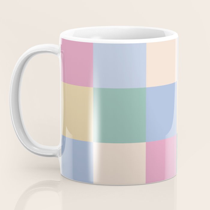 Bold Pastel Checks Pattern - Large XXXII Coffee Mug Gallery Image 3