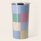 Bold Pastel Checks Pattern - Large XXXII Travel Mug Gallery Image 1