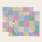 Bold Pastel Checks Pattern - Large XXXII Placemat Gallery Image 1
