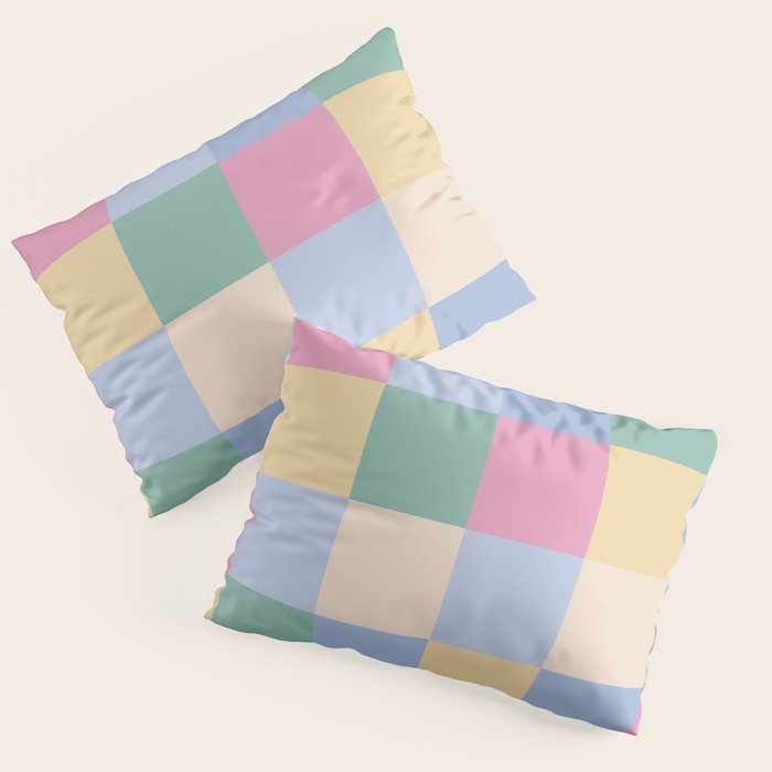 Bold Pastel Checks Pattern - Large XXXII Pillow Sham Gallery Image 3
