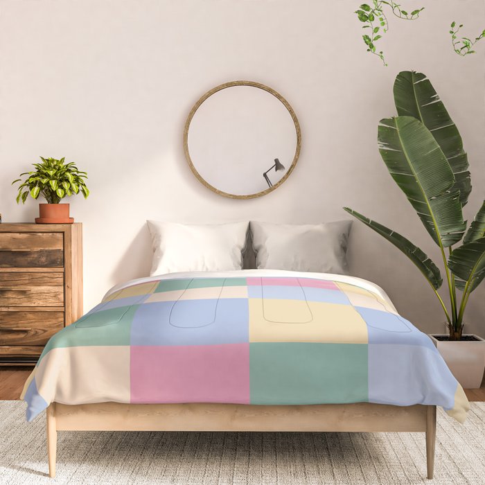 Bold Pastel Checks Pattern - Large XXXII Comforter Gallery Image 3