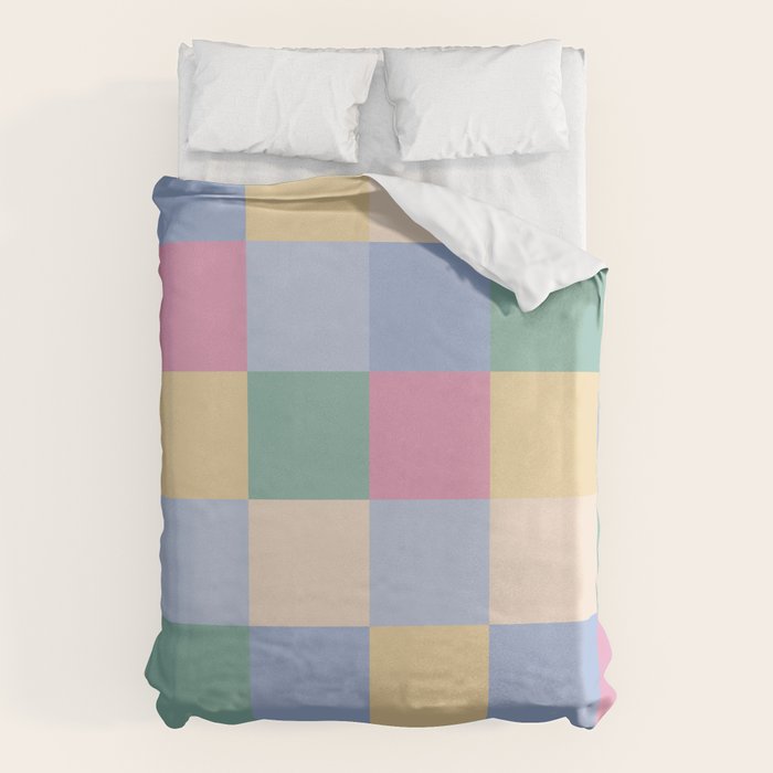Bold Pastel Checks Pattern - Large XXXII Duvet Cover Gallery Image 6