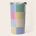 Bold Pastel Checks Pattern - Large XXXII Travel Mug Gallery Image 2