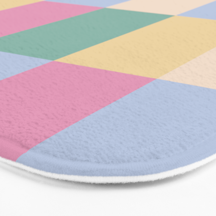 Bold Pastel Checks Pattern - Large XXXII Bath Mat Gallery Image 3