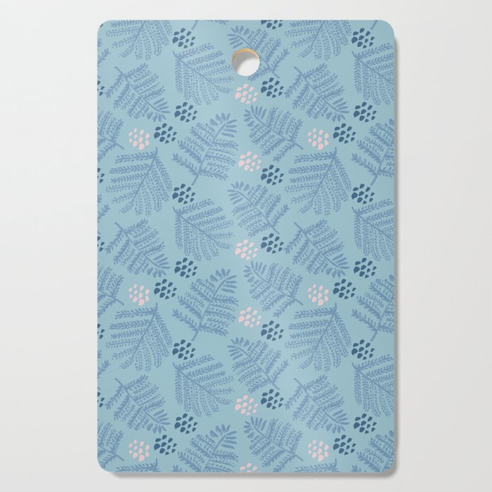 Winter & Woodsy Pine Trees in Warm Blue Cutting Board Gallery Image 1