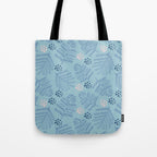 Winter & Woodsy Pine Trees in Warm Blue Tote Bag Gallery Image 1