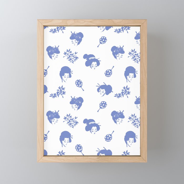 Light blue japanese pattern Mini Art Print Gallery Image 1