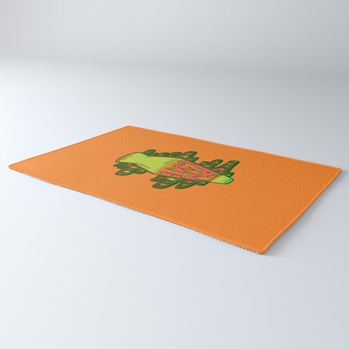 Lit lava lamp in orange in 3D Rug Gallery Image 3