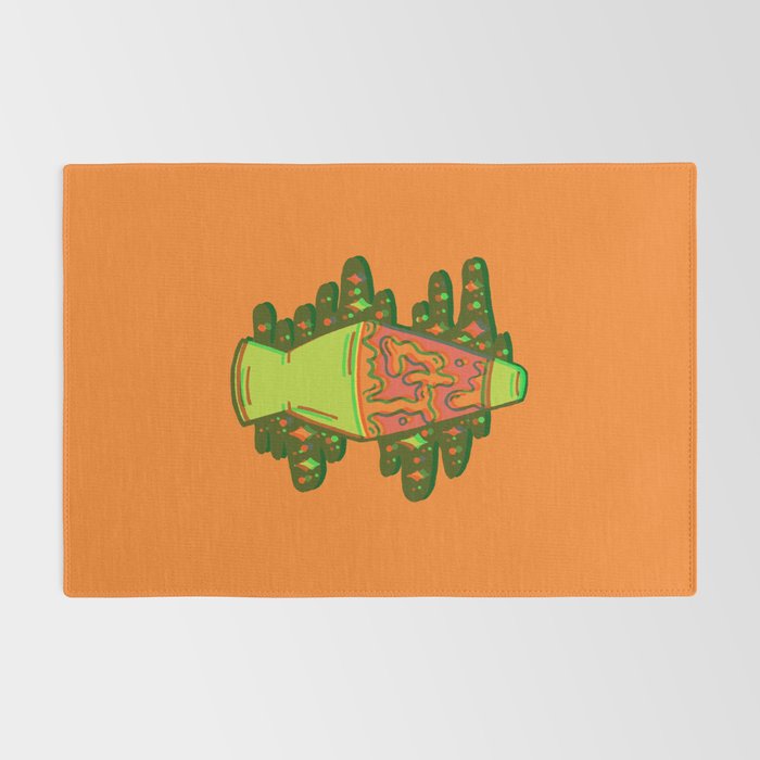 Lit lava lamp in orange in 3D Rug Gallery Image 2