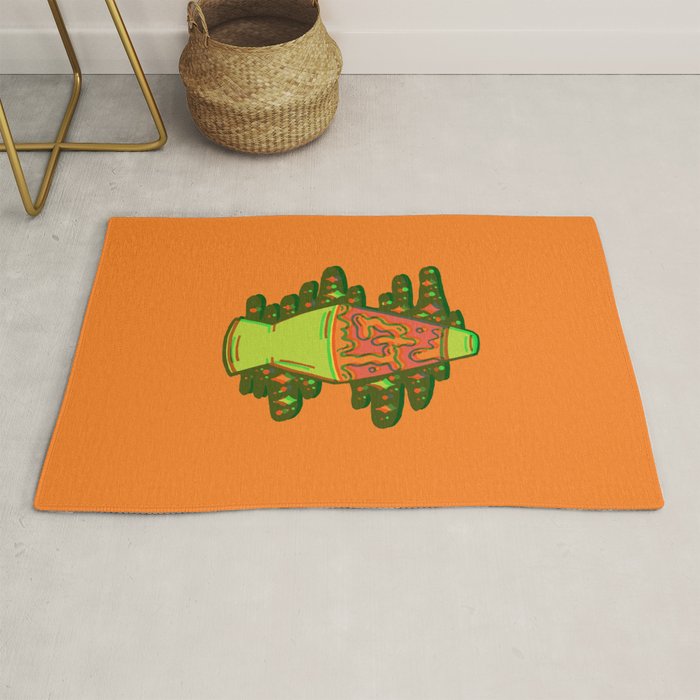 Lit lava lamp in orange in 3D Rug Gallery Image 1