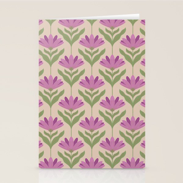 Violet Bloom - Bold Botanical Floral Pattern Stationery Card Gallery Image 1