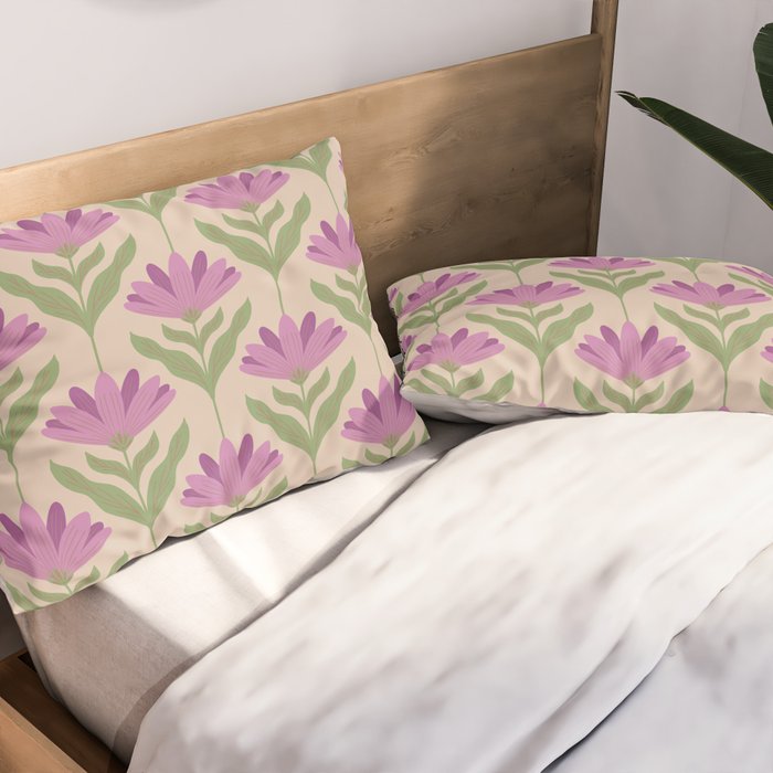 Violet Bloom - Bold Botanical Floral Pattern Pillow Sham Gallery Image 2