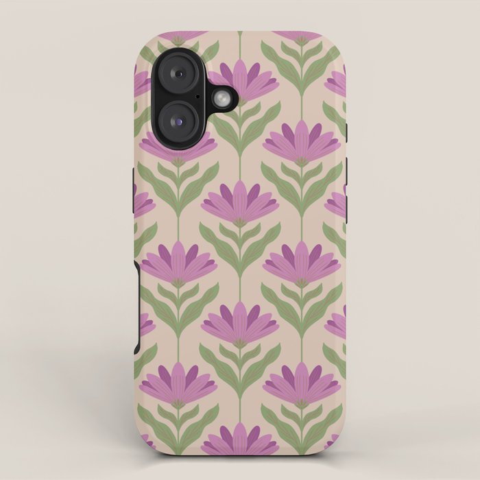 Violet Bloom - Bold Botanical Floral Pattern iPhone Case Gallery Image 1
