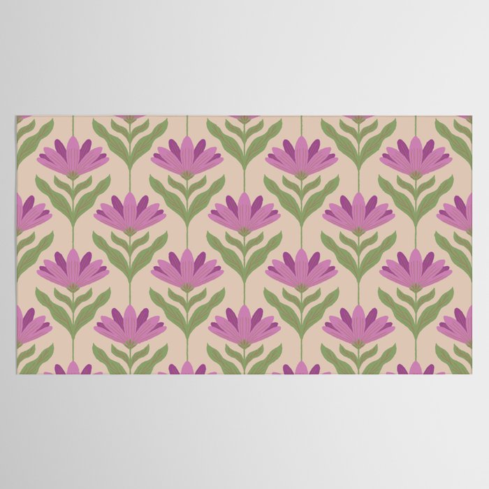 Violet Bloom - Bold Botanical Floral Pattern Tablecloth Gallery Image 2