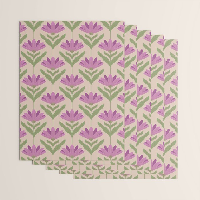 Violet Bloom - Bold Botanical Floral Pattern Wrapping Paper Gallery Image 3
