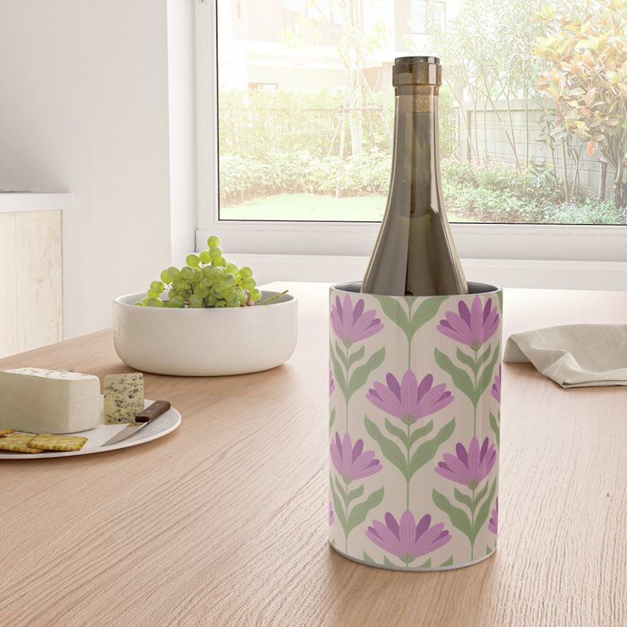 Violet Bloom - Bold Botanical Floral Pattern Wine Chiller Gallery Image 4
