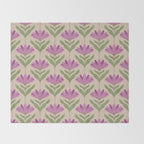 Violet Bloom - Bold Botanical Floral Pattern Throw Blanket Gallery Image 2