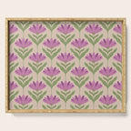 Violet Bloom - Bold Botanical Floral Pattern Serving Tray Gallery Image 1