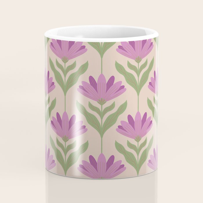 Violet Bloom - Bold Botanical Floral Pattern Coffee Mug Gallery Image 4
