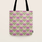 Violet Bloom - Bold Botanical Floral Pattern Tote Bag Gallery Image 1