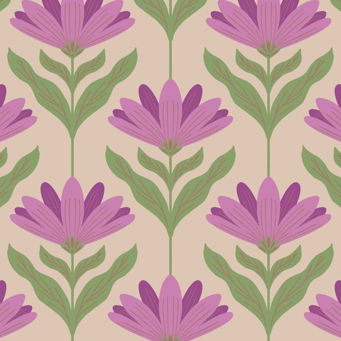 Violet Bloom - Bold Botanical Floral Pattern Coffee Mug Gallery Image 2