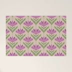 Violet Bloom - Bold Botanical Floral Pattern Welcome Mat Gallery Image 1