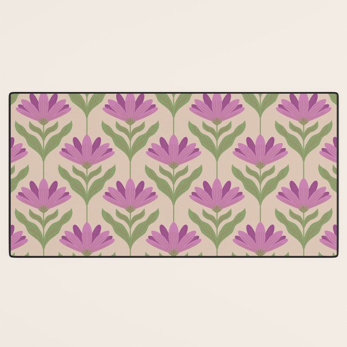 Violet Bloom - Bold Botanical Floral Pattern Desk Mat Gallery Image 3