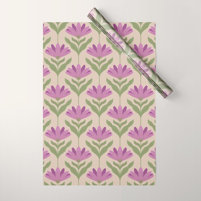 Violet Bloom - Bold Botanical Floral Pattern Wrapping Paper Gallery Image 1