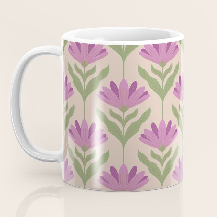 Violet Bloom - Bold Botanical Floral Pattern Coffee Mug Gallery Image 3