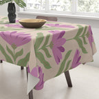 Violet Bloom - Bold Botanical Floral Pattern Tablecloth Gallery Image 3