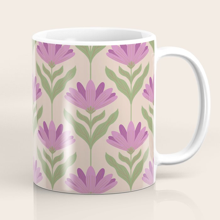 Violet Bloom - Bold Botanical Floral Pattern Coffee Mug Gallery Image 1