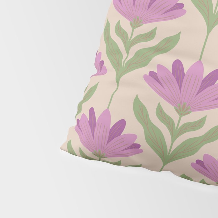Violet Bloom - Bold Botanical Floral Pattern Pillow Sham Gallery Image 4
