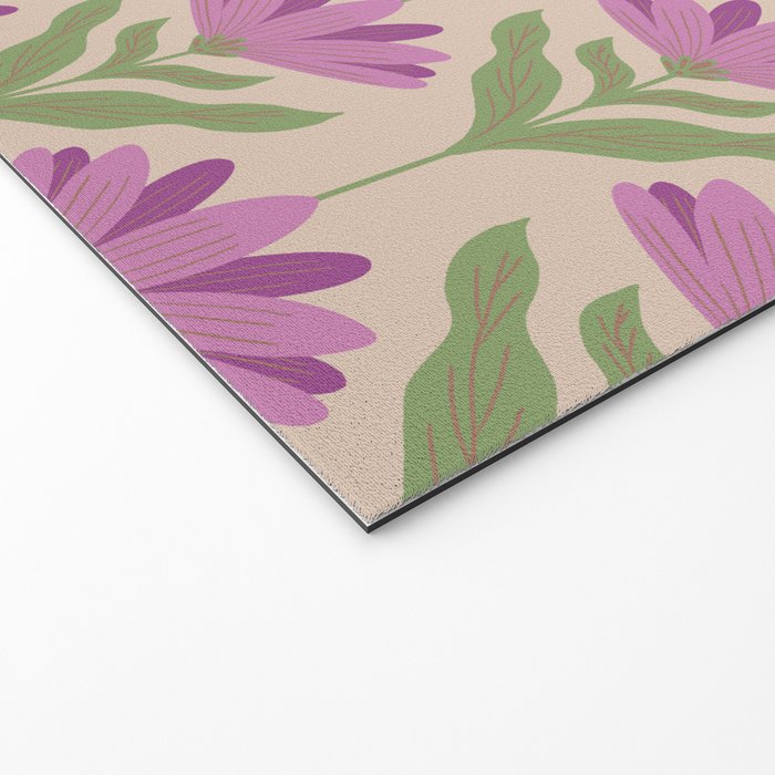 Violet Bloom - Bold Botanical Floral Pattern Welcome Mat Gallery Image 2