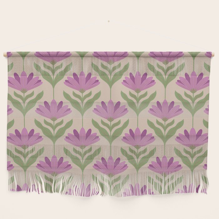 Violet Bloom - Bold Botanical Floral Pattern Wall Hanging Gallery Image 1